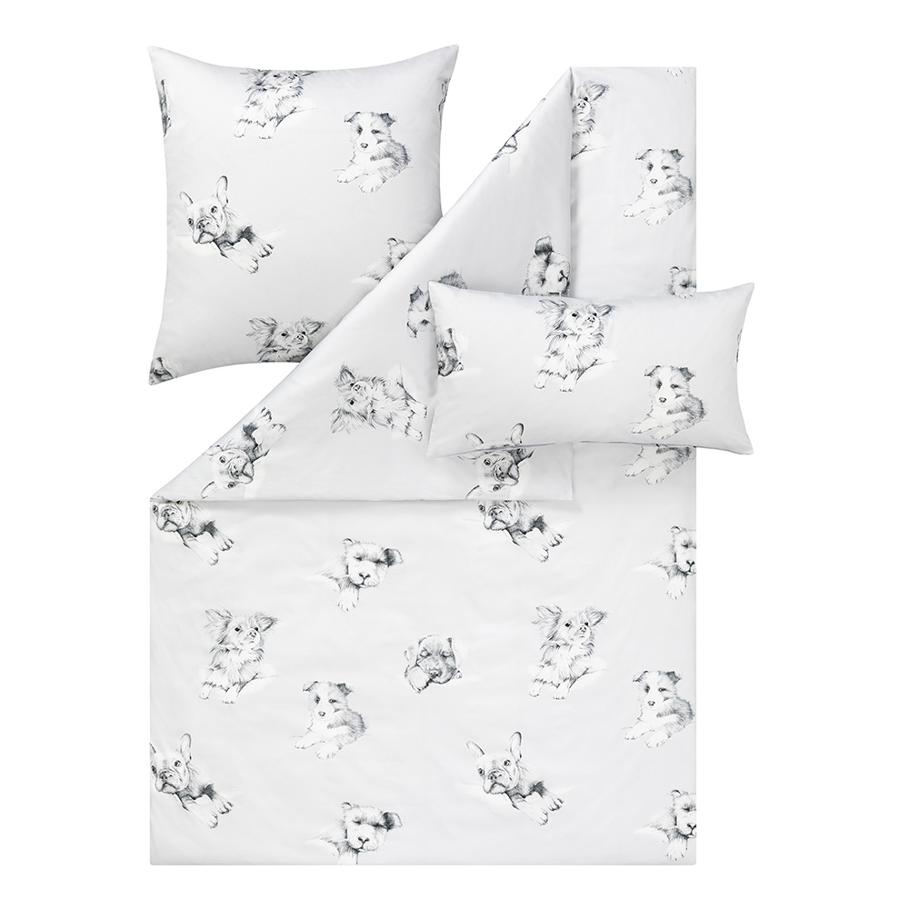 Estella Mako-Satin "Dogs" Kissenbezug Atelier