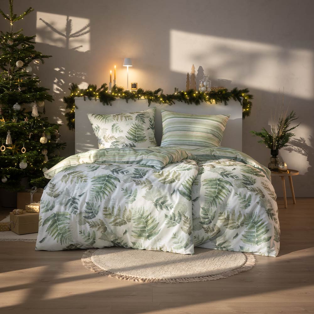 ESTELLA Kuschel-Flanell "Fern leaves" 1/1 Garnitur